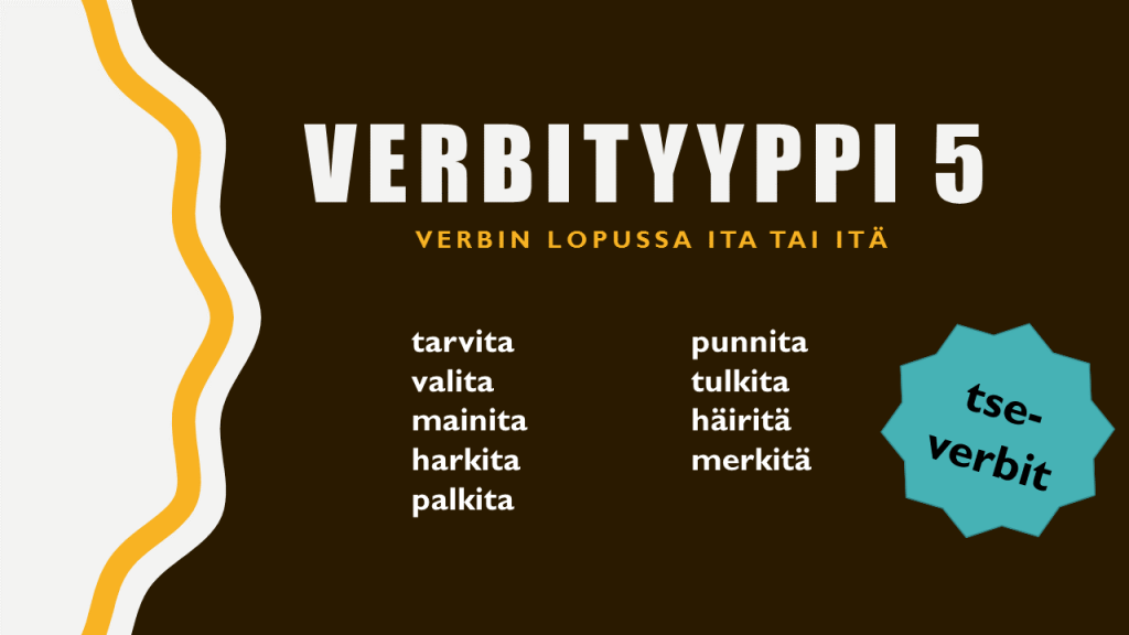 verbityyppi viisi verbtype five ita-verbit