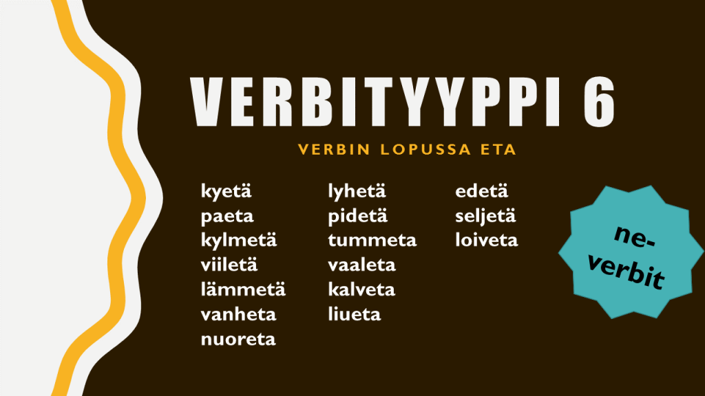 verbityyppi kuusi verbtype six eta-verbit