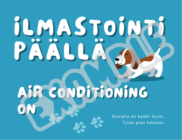 Ilmastointi päällä -automagneetti
